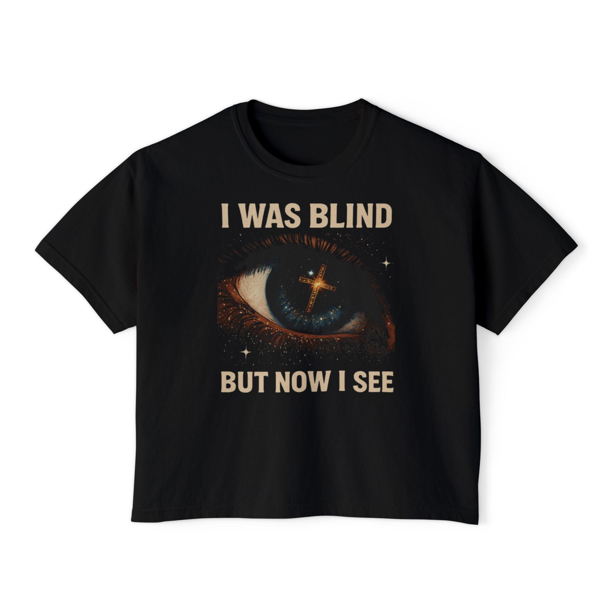 "I was BLIND, now I SEE" Boxy Graphic T-shirt